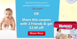 $3 Off Any Huggies Coupon (When You Share With Friends)