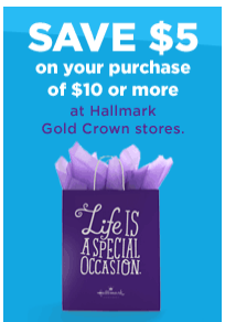 April Hallmark Coupon | $5 off $10 Purchase