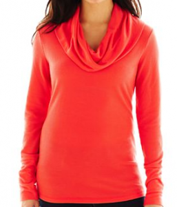 JCP Cowl Neck Thermal Top